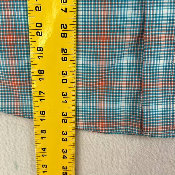 Ariat Button Up Shirt Men's M Naragon LS Stretch Orange Blue Plaid Classic NWT - Picture 12 of 15